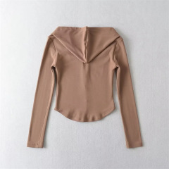 Hooded half zipper and fleece long sleeves