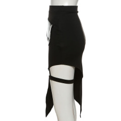 High-waisted slit skirt