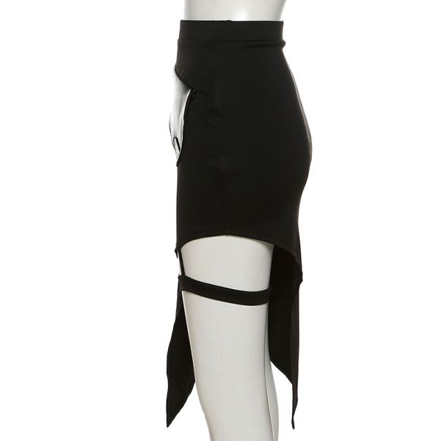 High-waisted slit skirt