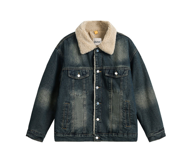 Vintage cashmere denim coats for men and women