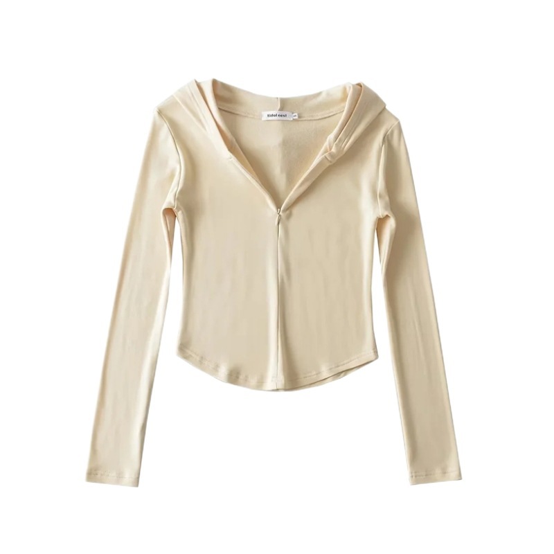 Hooded half zipper and fleece long sleeves