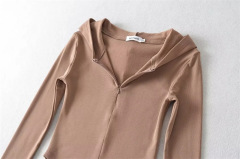 Hooded half zipper and fleece long sleeves