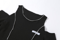 Off-the-shoulder short with long sleeves