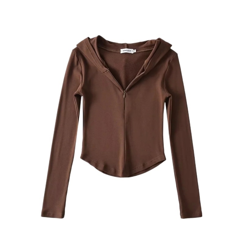 Hooded half zipper and fleece long sleeves