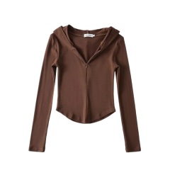 Hooded half zipper and fleece long sleeves
