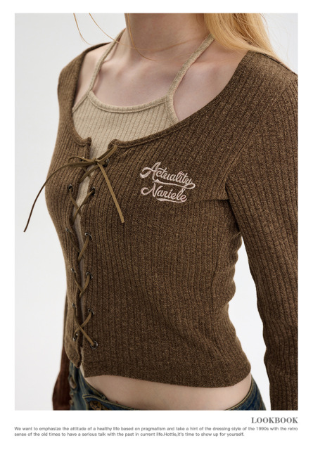 Spice embroidery cardigan with long sleeves