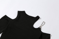 Sexy off-the-shoulder long sleeves short