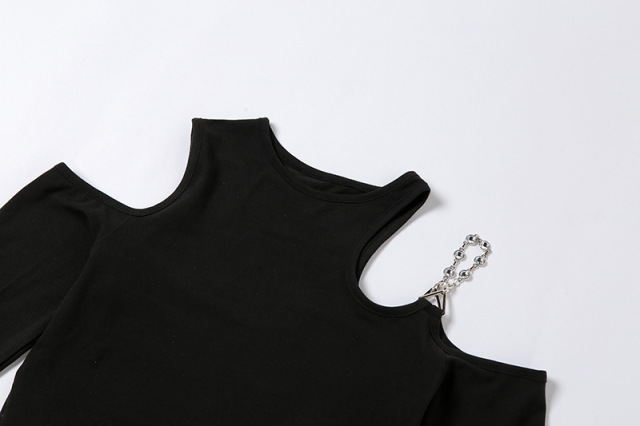 Sexy off-the-shoulder long sleeves short