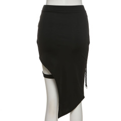 High-waisted slit skirt