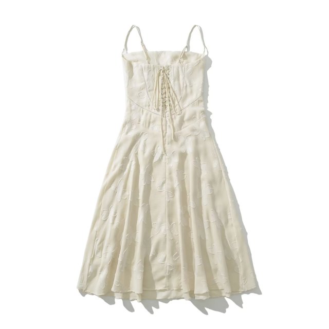 Strapless line-neck evening dress