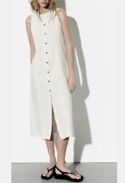 New round neck denim dress