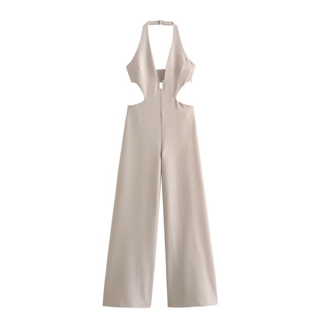 One-piece pants with neck hanging