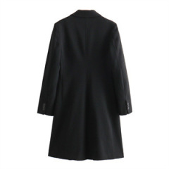 Lapel long-sleeved slim-fit coat