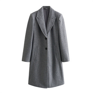Lapel long-sleeved slim-fit coat