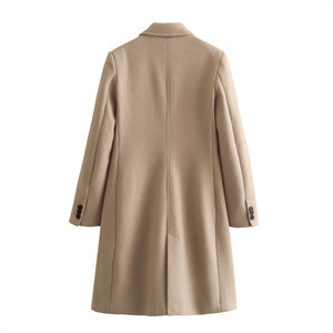Lapel long-sleeved slim-fit coat