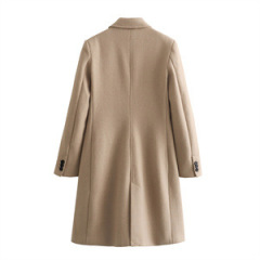 Lapel long-sleeved slim-fit coat