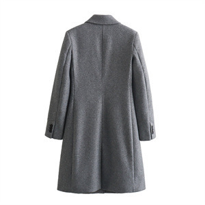 Lapel long-sleeved slim-fit coat