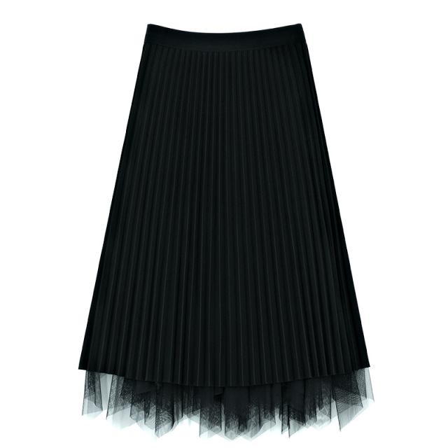 Reversible gauze patchwork skirt