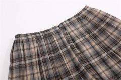 Preppy high-waisted plaid dress