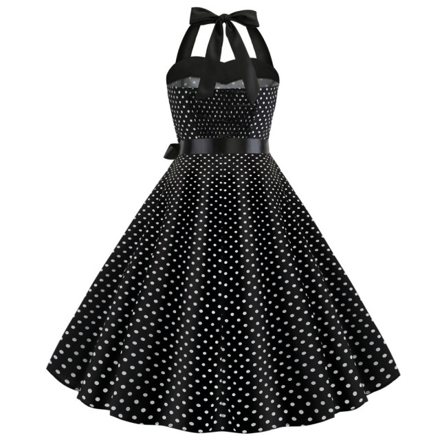 Halter polka dot vintage dress