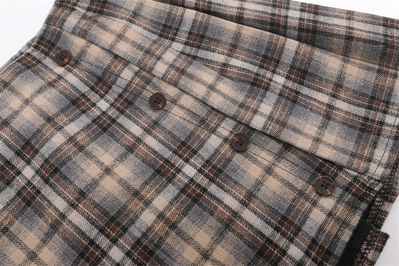 Preppy high-waisted plaid dress