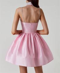 Pleated halter gown
