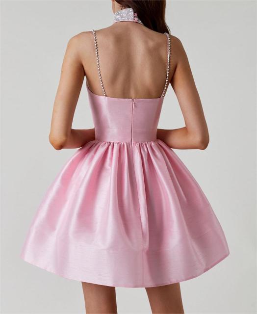 Pleated halter gown