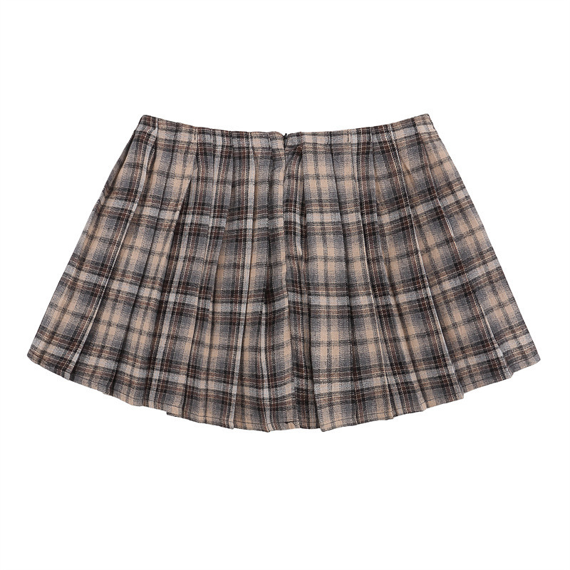Preppy high-waisted plaid dress