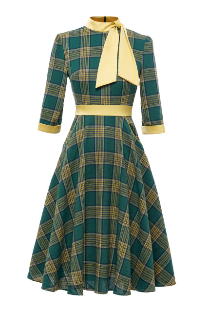 Plaid vintage swing dress