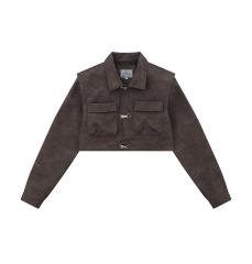 Leather short jacket jacket for women