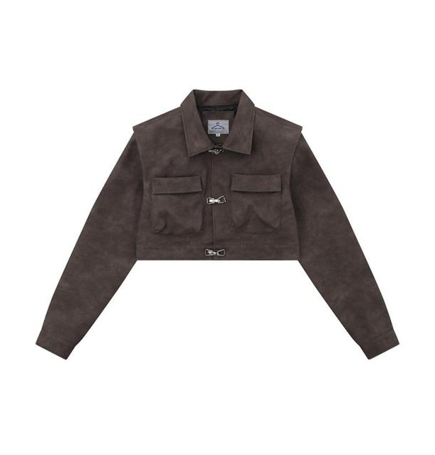 Leather short jacket jacket for women