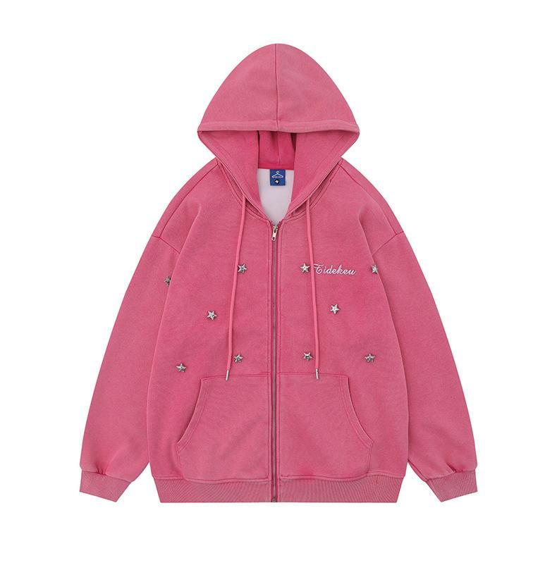 Stars hooded couple coat hoodie