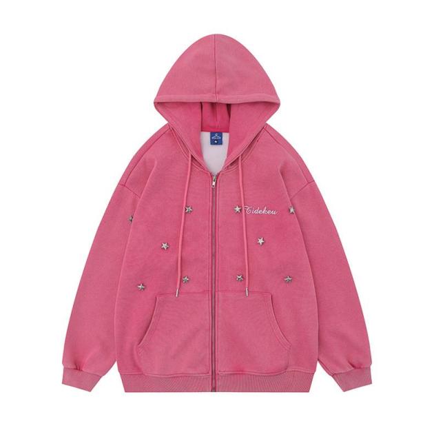Stars hooded couple coat hoodie