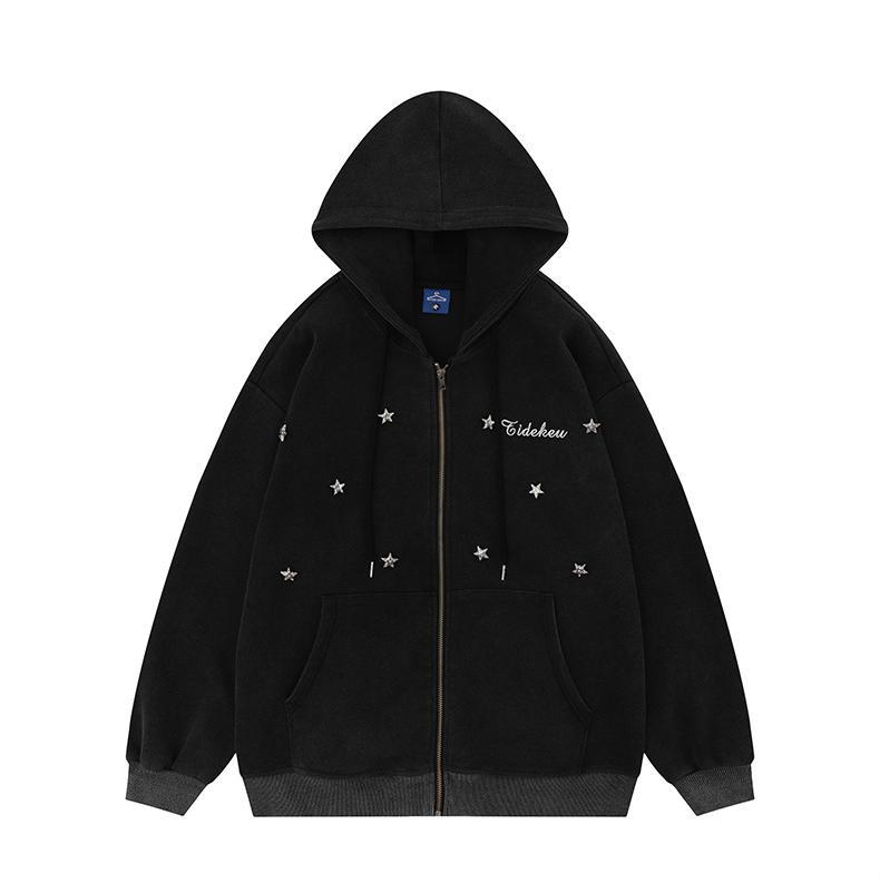 Stars hooded couple coat hoodie