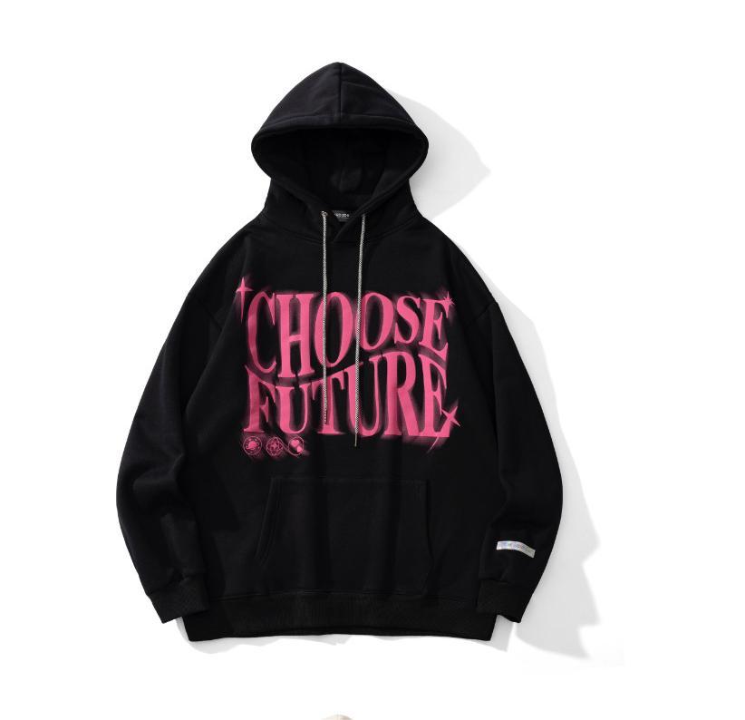 Printed loop cloth and fleece hoodie