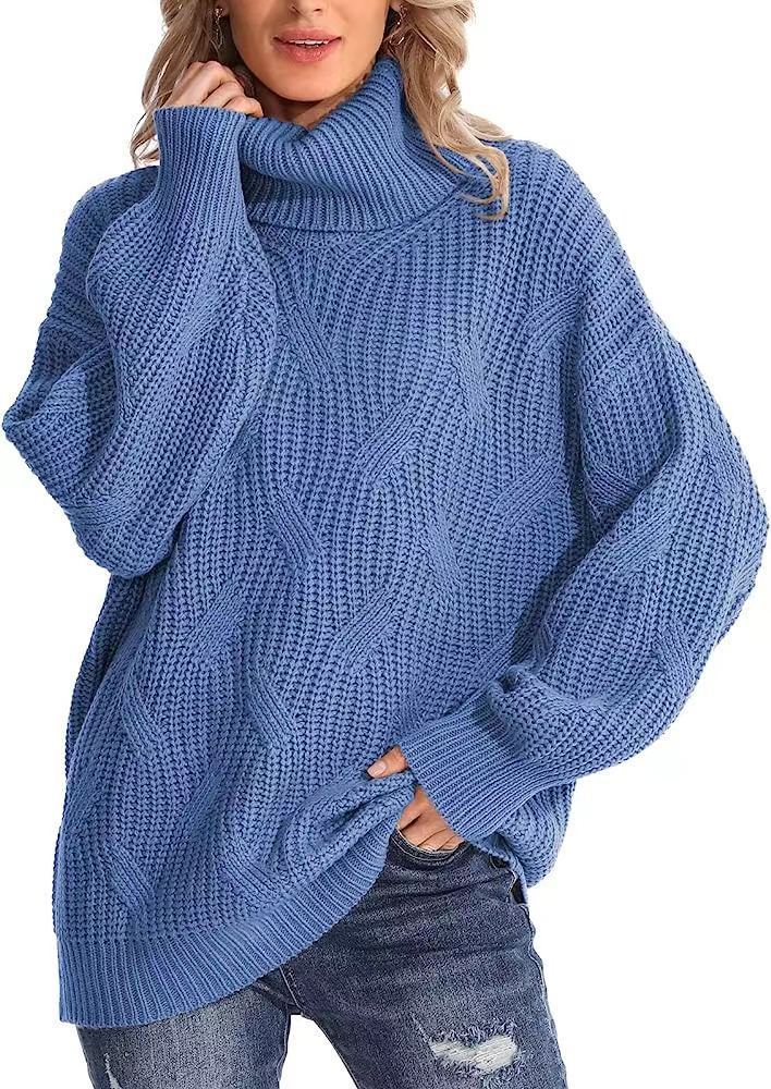 Twisted knitted sweater with long sleeves