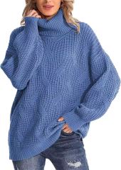 Twisted knitted sweater with long sleeves
