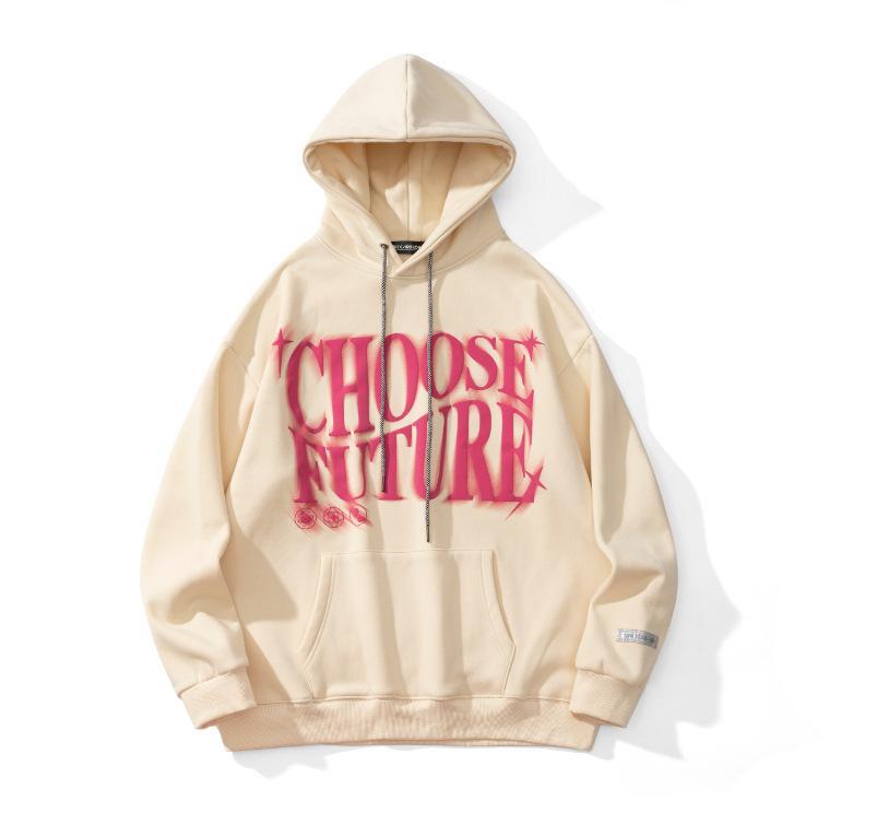 Printed loop cloth and fleece hoodie