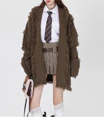 Lapel cardigan sweater