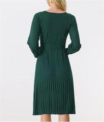Knitted belt sweater dress