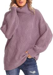 Twisted knitted sweater with long sleeves