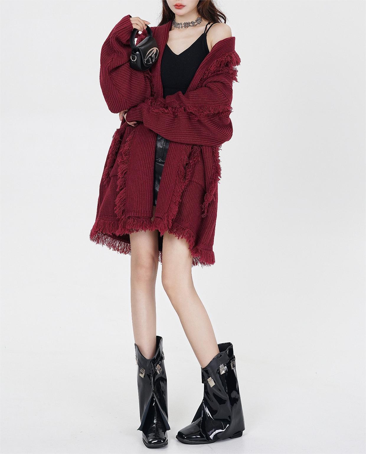 Lapel cardigan sweater