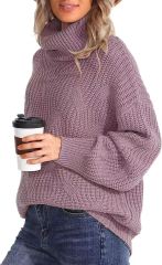 Twisted knitted sweater with long sleeves