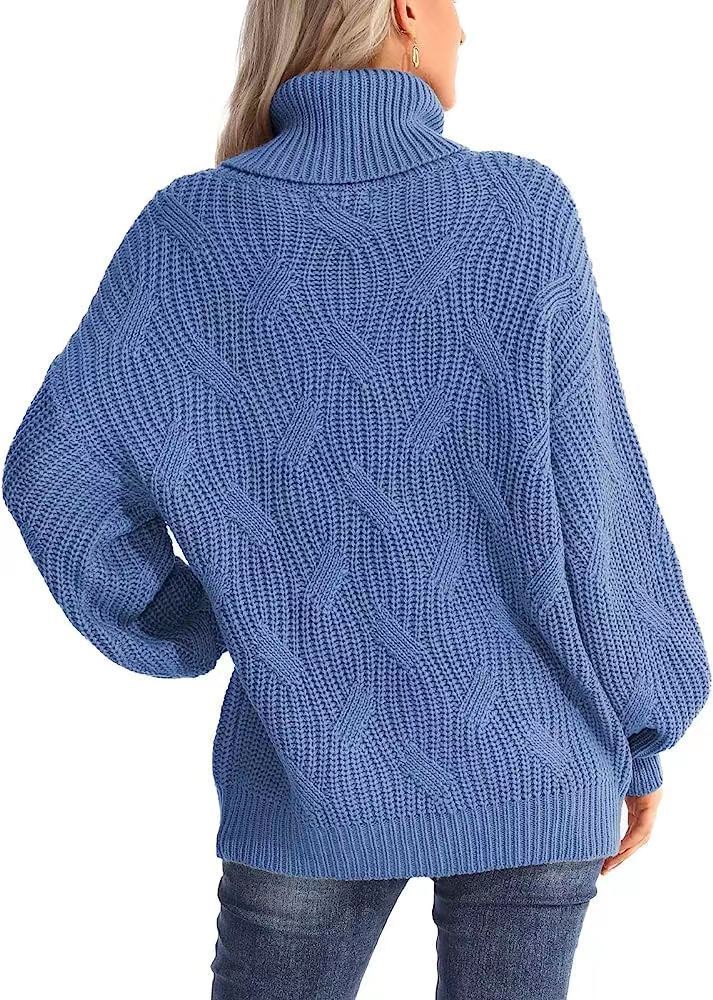 Twisted knitted sweater with long sleeves