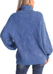 Twisted knitted sweater with long sleeves