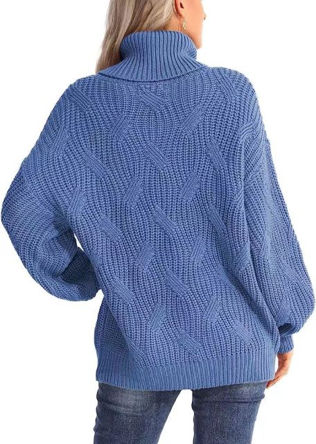 Twisted knitted sweater with long sleeves
