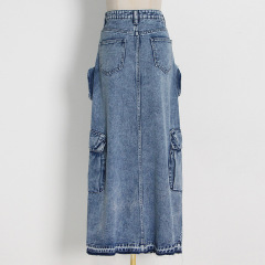 Patchwork pocket skirt girl