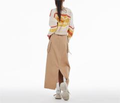 Cargo style denim skirt