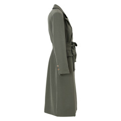Long trench coat women's grey-green coat
