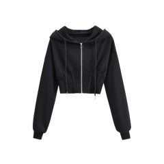 Sport hooded zipper hoodie coat lady